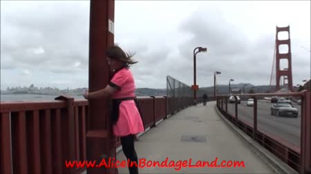 Golden Gate Bridge Sissy Public Bondage Femdom Rubber Latex